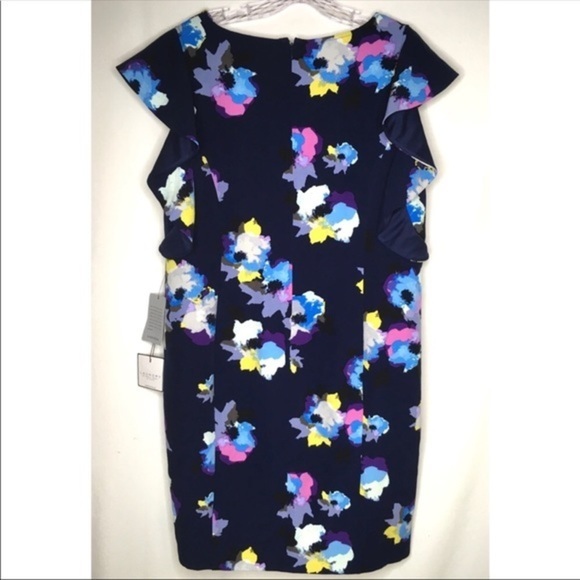 NWT Laundry floral flutter ruffle dress 14 W 1X - Picture 4 of 8